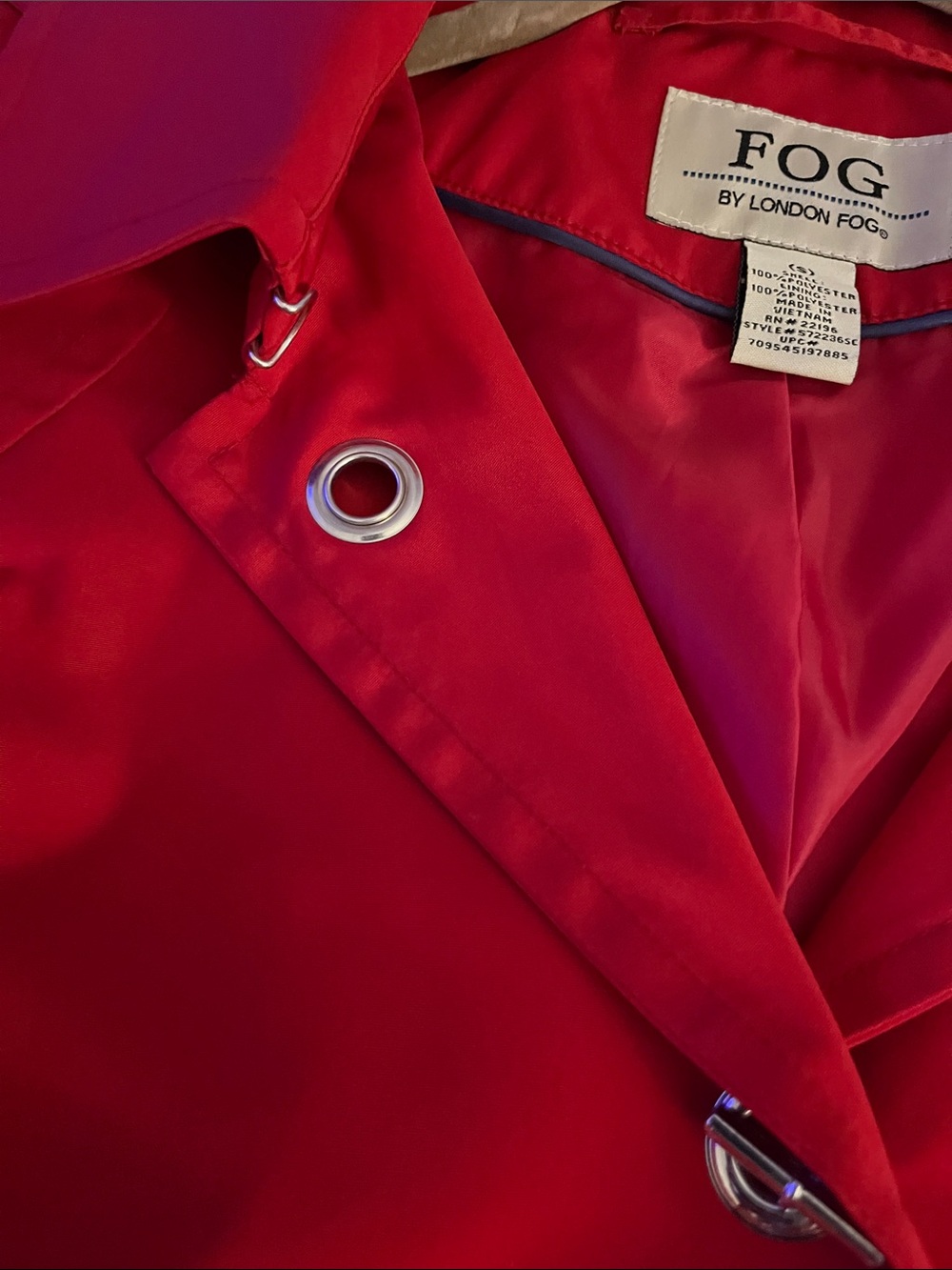 FOG by LONDON FOG RED/ SILVER TOGGLE COAT NEW SIZE S - Picture 3 of 14